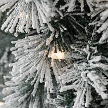 3' Pre-Lit Snow Flocked Greenery Pine Teardrop