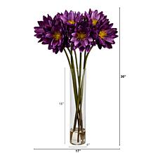 30 in. Lotus Artificial Arrangement in Cylinder Vase