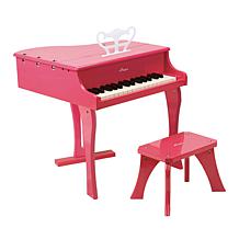 30 Key Toddler Wooden Grand Piano in Pink with Bench