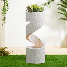 31.25"H Mid-Century Modern Spiral Shaped Outdoor Fountain