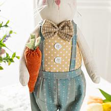 32.75"H Easter Fabric Boy Bunny with Telescoping Legs