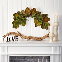 35 in. Fall Magnolia Leaf Artificial Swag
