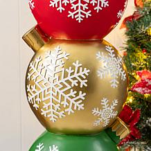 36.25"H Christmas Resin Stacked Ornament Porch Decor