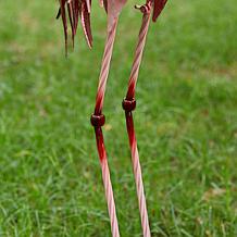 38.5"H Metal Standing Flamingo Garden Statue with Stakes