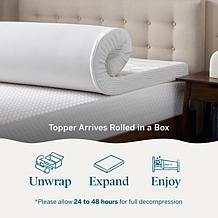 4” Bamboo Charcoal and Gel Memory Foam Mattress Topper, Queen