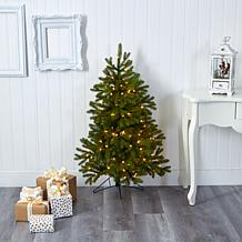 4' Cambridge Spruce Flat Back Artificial Christmas Tree with 100 Wa...