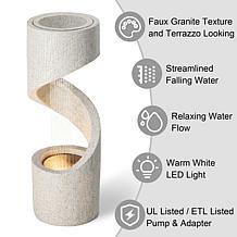 40.25"H Mid Century Modern Faux Terrazzo Spiral Polyresin Fountain