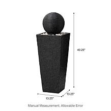40.25"H Oversized Modern Geometric Pedestal and Sphere Floor Fountain
