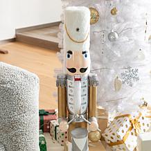 42" H Wooden Christmas Deluxe Gold Dressed Nutcracker Soldier