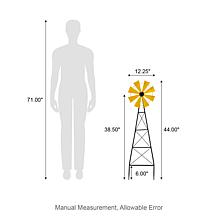44"H Metal Yellow Wind Spinner Yardstake