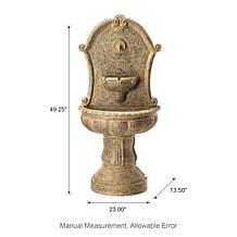 49.25"H Oversized Faux Granite Sculptural Pedestal Polyresin Fountain
