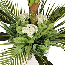 5 ft. Artificial Tarovine Tree with White Decorative Pot