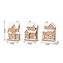 5.5"H S/3 Christmas Resin Gingerbread Houses