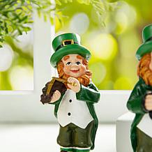 5"H St. Patrick's Leprechaun Musicians Resin Table Decor - Set of 3