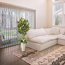 6 ft. Artificial Lemon Tree with White Decorative Pot