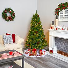 6 ft. Montana Mixed Pine Artificial Christmas Tree with Pine Cones,...