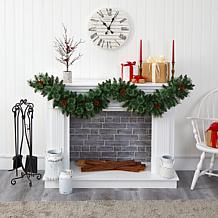 6 ft. White Mountain Pine Artificial Garland with 35 White Warm LED...