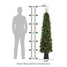 6' Pre-lit Green Artificial Christmas Porch Tree w/ Warm White Lights