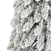 6ft Artificial Snowy Downswept Christmas Flocked Tree