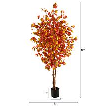 6Ft. Autumn Ficus Artificial Fall Tree