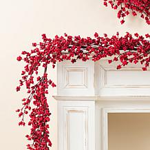 6ft Christmas Red Berries Garland with Realistic Berries