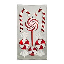 7” Assorted Candy Cane Deluxe Shatterproof Ornament - Set of 6