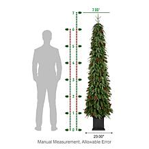 7' Pre-lit Green Artificial Christmas Porch Tree w/ Warm White Lights