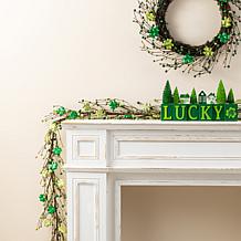 72" St. Patrick's Garland with Shamrocks and Gold Beads