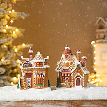 7.25" Lighted Christmas Gingerbread House Table Decor - Set of 2