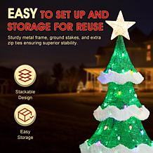 74.5"H 3D Mesh Oversized Christmas Tree with Twinkle Lights