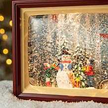 7.5" L Lighted TV with Snowman Water Globe