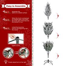 7.5ft Pre-Lit Flocked Upward Slim Fir Christmas Tree