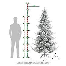 7.5ft Pre-Lit Flocked Upward Slim Fir Christmas Tree