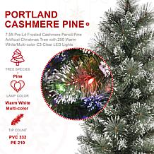 7.5ft Pre-Lit Frosted Cashmere Pencil Pine Christmas Tree