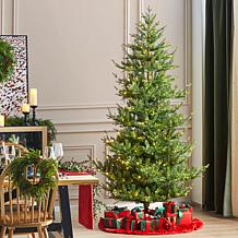 7.5ft Pre-Lit Green Upward Slim Fir Christmas Tree