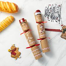 8-Pack Brown Gingerbread Man Christmas Party Crackers 12" x 2"