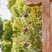 8.5ft 10-Piece Faux Copper Bowl and Rain Chain w/V-Shaped Gutter Clip