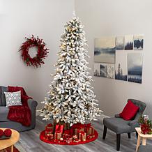 9 ft. Flocked Livingston Fir Artificial Christmas Tree with Pine Co...