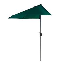 9' Half-Round Patio Umbrella with Easy Crank - Hunter Green