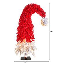 9’ Holiday Red Santa’s Hat Christmas Tree with 600 LED lights