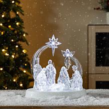 9" Lighted Acrylic Nativity Tabletop Figurine