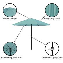 9' Patio Umbrella with Easy Crank - Dusty Green