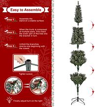 9ft Pre-Lit Frosted Cashmere Pencil Pine Christmas Tree