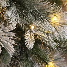 9ft Whispering Snowy Pine Christmas Tree with Warm White Lights
