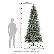 9ft Whispering Snowy Pine Christmas Tree with Warm White Lights