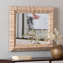 Adino Bohemian Accent Mirror with Grasscloth Frame