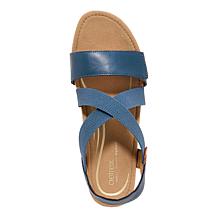 Aetrex® Kathy Leather and Woven Heeled Sandal