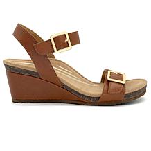 Aetrex Naomi Leather Wedge Casual Sandal