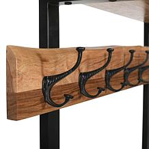 Alaterre Furniture Alpine 48" Live Edge Coat Rack with Bench