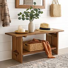 Alaterre Furniture Bethel 40" Entryway Bench with Storage Shelf